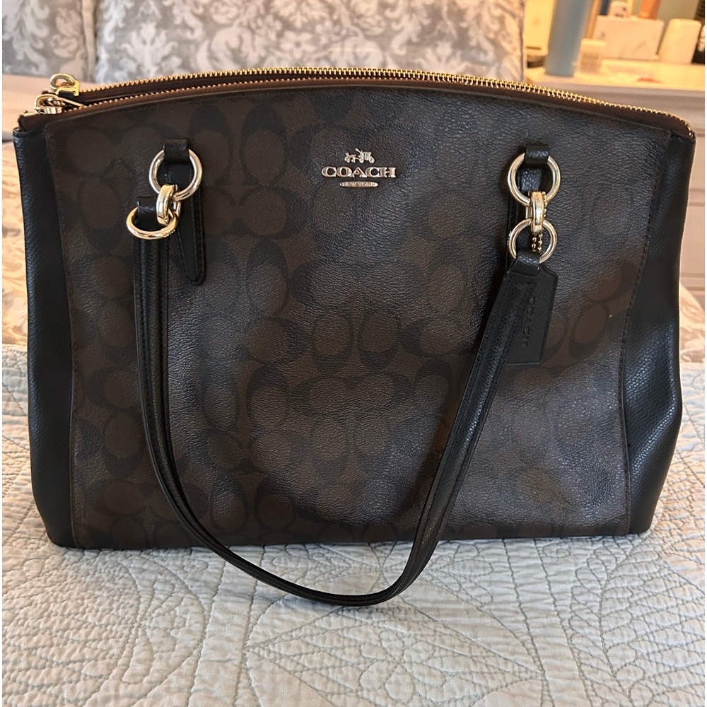 Black and Brown Large Coach Bag